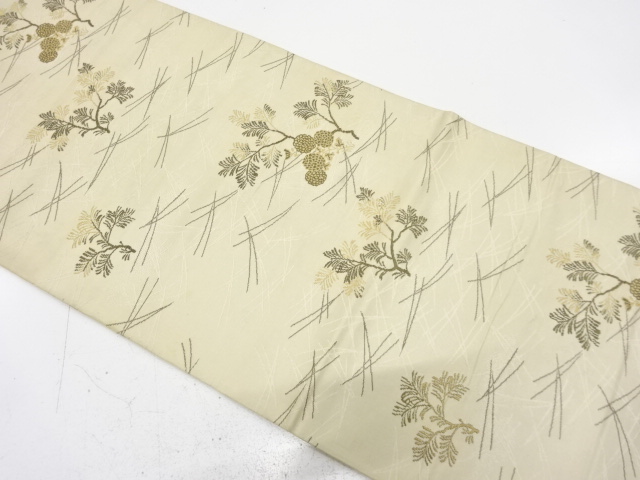 JAPANESE KIMONO / ANTIQUE MARU OBI / SILK / WOVEN PINECONE